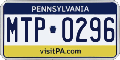 PA license plate MTP0296