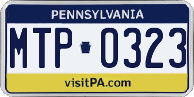 PA license plate MTP0323