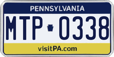 PA license plate MTP0338