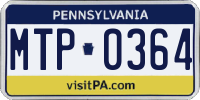 PA license plate MTP0364