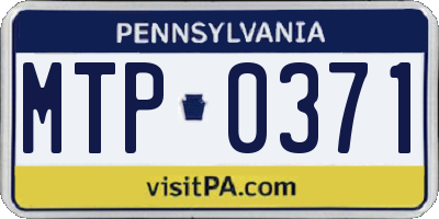 PA license plate MTP0371