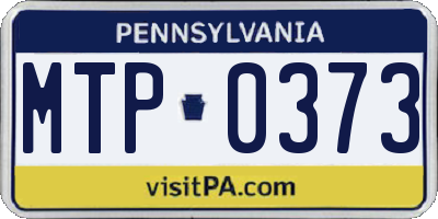PA license plate MTP0373