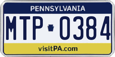PA license plate MTP0384