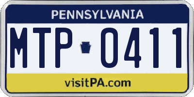 PA license plate MTP0411