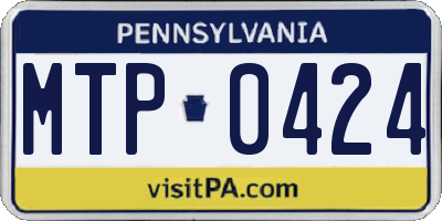 PA license plate MTP0424