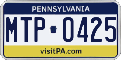 PA license plate MTP0425