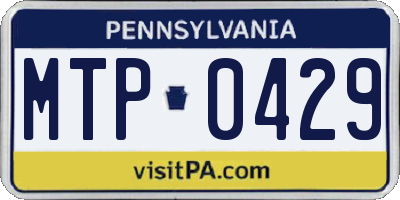 PA license plate MTP0429