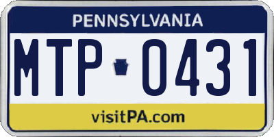 PA license plate MTP0431