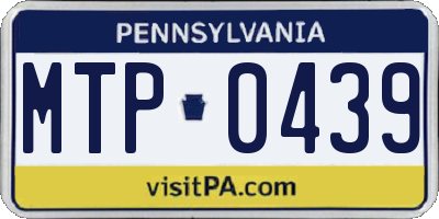 PA license plate MTP0439