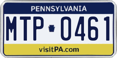 PA license plate MTP0461