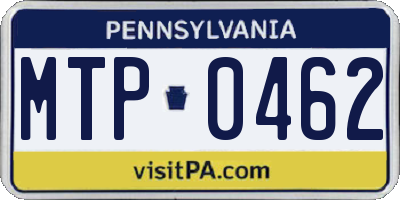 PA license plate MTP0462