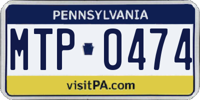 PA license plate MTP0474