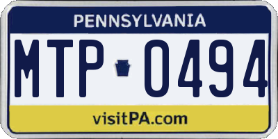 PA license plate MTP0494