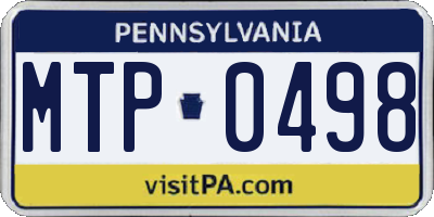 PA license plate MTP0498