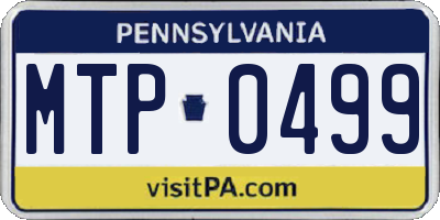 PA license plate MTP0499
