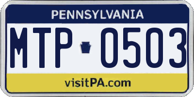 PA license plate MTP0503