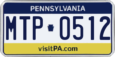 PA license plate MTP0512