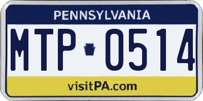 PA license plate MTP0514