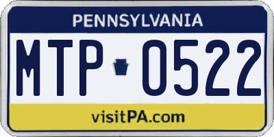PA license plate MTP0522