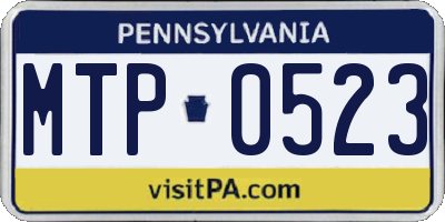 PA license plate MTP0523