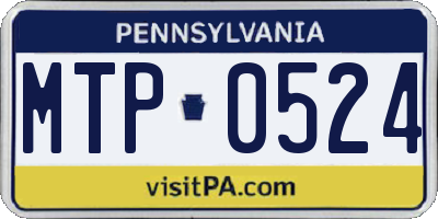 PA license plate MTP0524