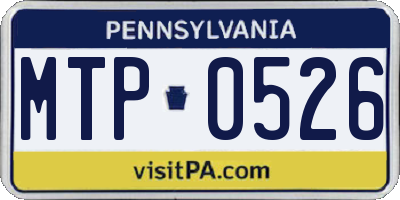 PA license plate MTP0526