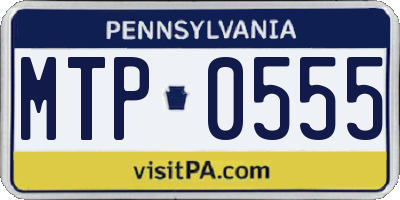 PA license plate MTP0555