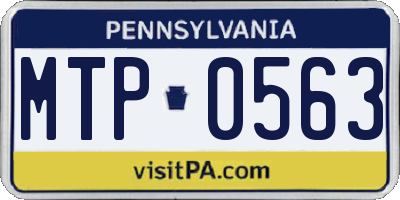 PA license plate MTP0563