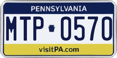 PA license plate MTP0570