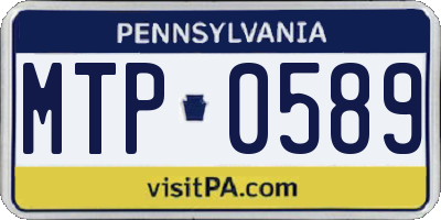 PA license plate MTP0589