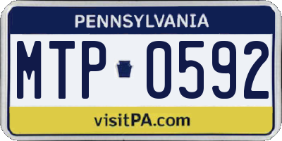 PA license plate MTP0592