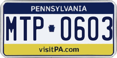 PA license plate MTP0603