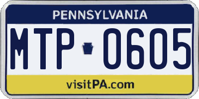 PA license plate MTP0605