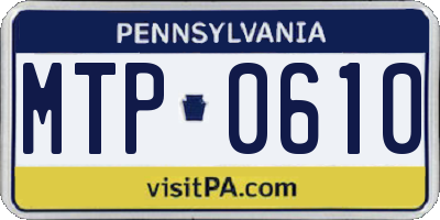 PA license plate MTP0610