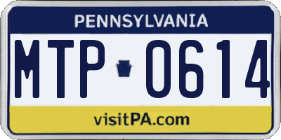PA license plate MTP0614