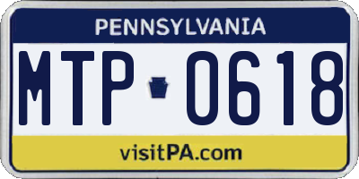 PA license plate MTP0618