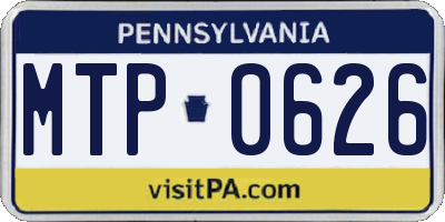 PA license plate MTP0626