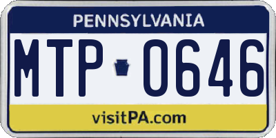 PA license plate MTP0646
