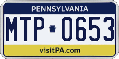 PA license plate MTP0653