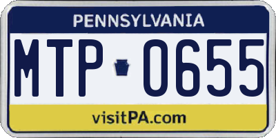 PA license plate MTP0655
