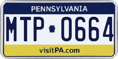 PA license plate MTP0664