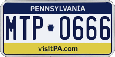 PA license plate MTP0666