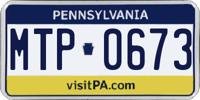 PA license plate MTP0673