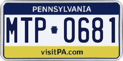 PA license plate MTP0681