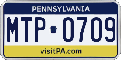PA license plate MTP0709