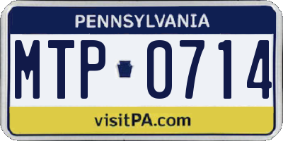 PA license plate MTP0714