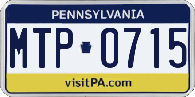 PA license plate MTP0715