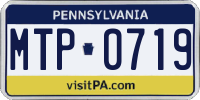 PA license plate MTP0719