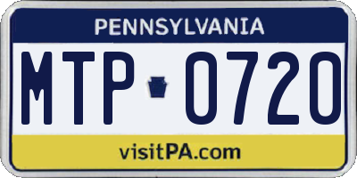 PA license plate MTP0720