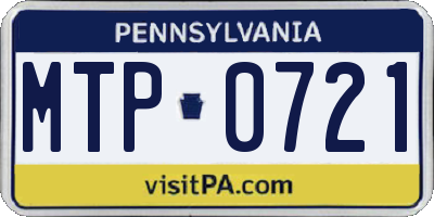 PA license plate MTP0721